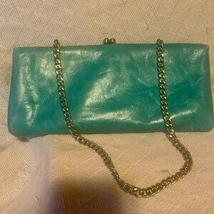 Vintage hobo bag teal in color
